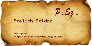 Prelich Szidor névjegykártya